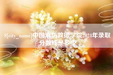 松滋中国消防救援学院2024年录取分数线是多少