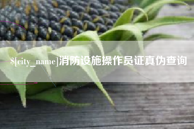 松滋消防设施操作员证真伪查询