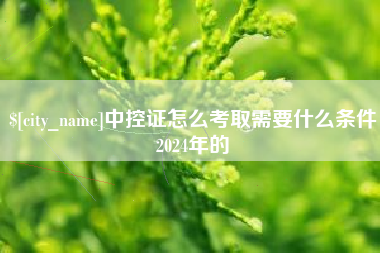 松滋中控证怎么考取需要什么条件2024年的