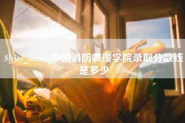 松滋中国消防救援学院录取分数线是多少