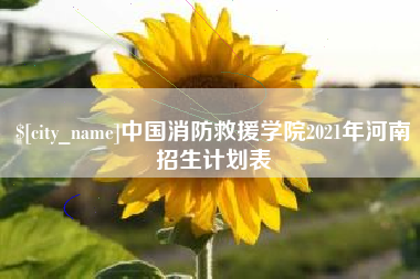 松滋中国消防救援学院2021年河南招生计划表